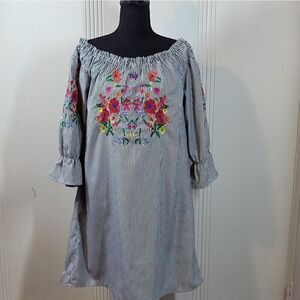Magic Embroidered Flowered Dress 